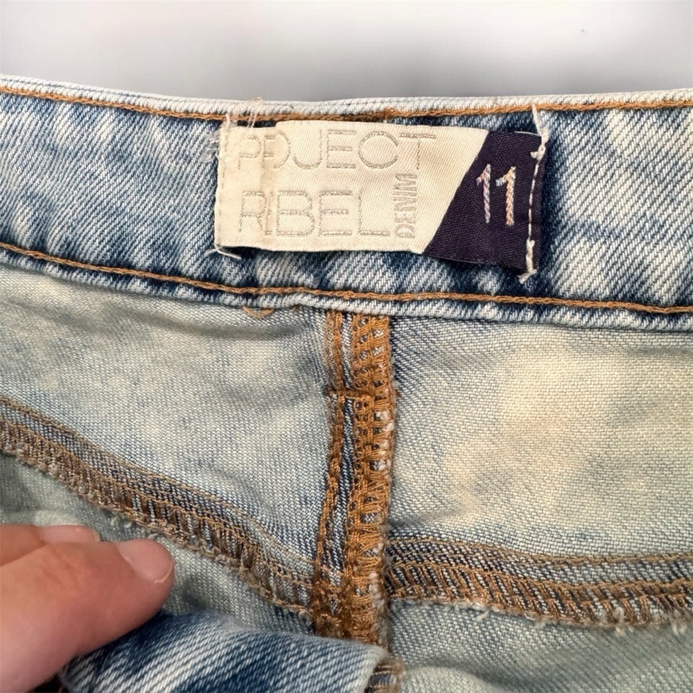 Project Rebel Denim Shorts Womens‎ 11 Light Blue Good Acid Wash High Rise - Picture 7 of 7